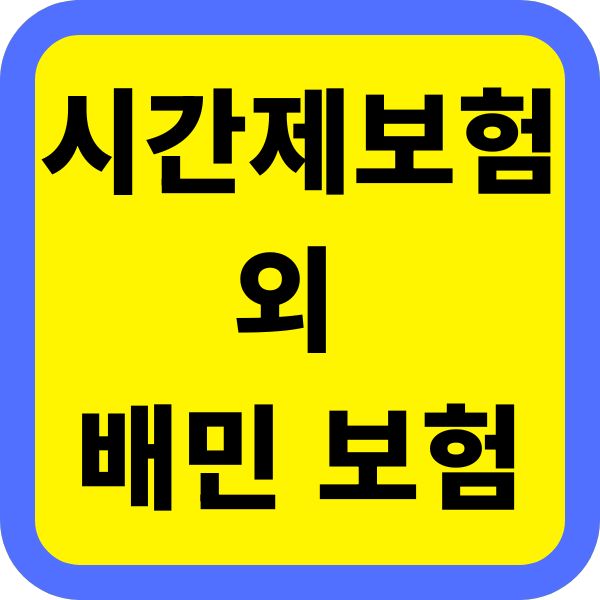 시간제보험 외 배민 배달 추천 보험